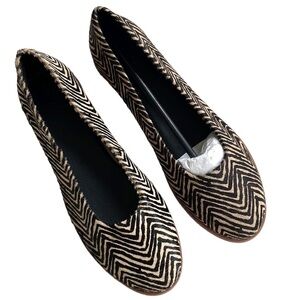 NEW M4DE Leather Calf Hair Matilda Flats Size 6.5